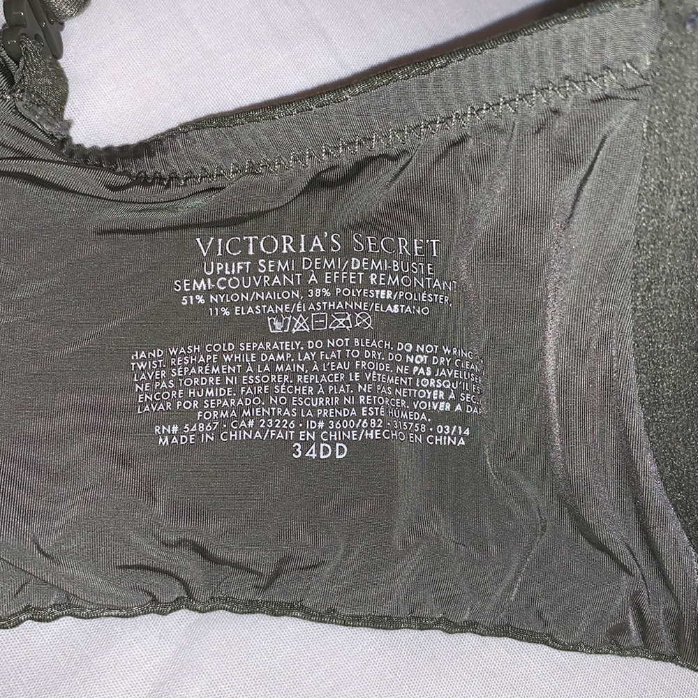 USED 34DD Green Victoria’s Secret Uplift Semi Demi - Picture 3 of 5
